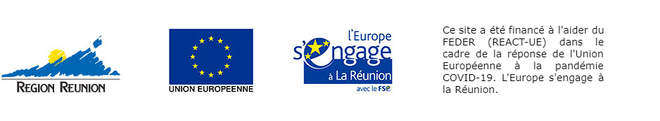 Logo Région Réunion, Union Européenne et l'Europe s'engage